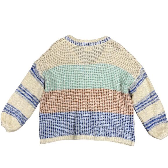 Adore Multi Color V-Neck Long Sleeve Fluffy Sweater NWOT - Picture 4 of 7